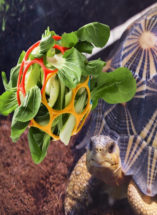 Besimple Tortoise Treat Ball Toy, Turtle Hay Feeder Ball Hanging Feeding Grass Ball Fruit Vegetable Feeder Holder Foraging Toy for Small Animals Pet Tortoise Turtle - Image 3